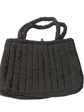 Target Black Quilted Tote Bag with Padded Handles